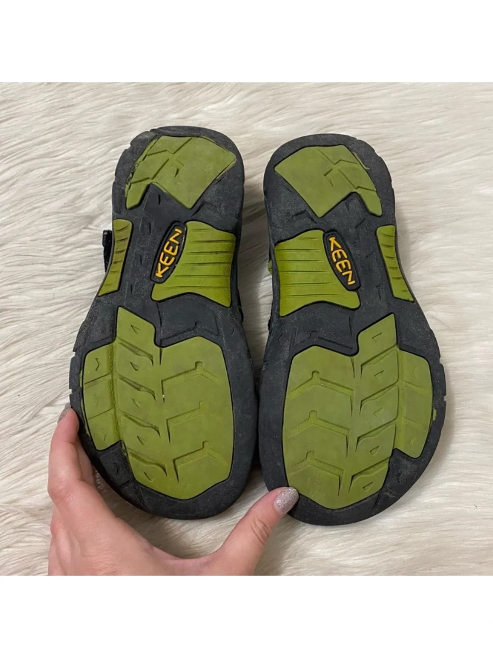 Keen Kids Black Green Newport Sandals Hiking Outdoors Boys Girls Unisex US 3